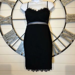 Astr The Label Black Bustier Bodycon Dress With Eyelash Lace Detail